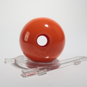 Cuenco de vidrio fundido con agujeros personalizados OEM fabricante de China cubierta de colores naranja soplado Pantalla de lámpara para lámpara colgante de araña - Product Image 4