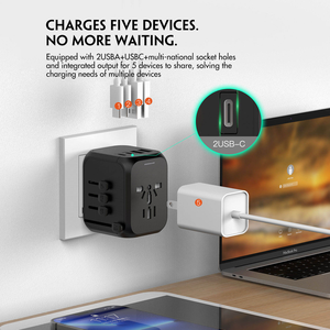 Adaptateur de <span class=keywords><strong>voyage</strong></span> Justlink, convertisseur de prise, 2 ports USB, adaptateur secteur, chargeur mural, compatible avec les prises US/EU/AU/UK - Product Image 4
