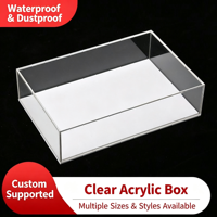 Boîte de présentation en acrylique PMMA transparente, vitrine anti-poussière en plexiglas, découpe laser, logo personnalisé pour figurines et objets de collection