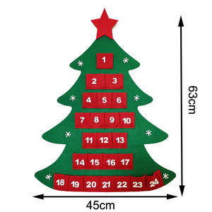 Set de Árbol de Navidad de Fieltro de Poliéster Ecológico para Niños, Decoración de Pared Desmontable, Adornos Duraderos, Regalos de Navidad Ecológicos para el Hogar - Product Image 1