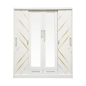 <span class=keywords><strong>Armoire</strong></span> à portes coulissantes avec miroir et serrure <span class=keywords><strong>Armoire</strong></span> de rangement moderne <span class=keywords><strong>pour</strong></span> chambre à coucher, <span class=keywords><strong>couloir</strong></span>, design en acier imprimé. - Product Image 1