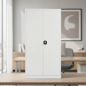 Moderner Metall-Aktenschrank mit Schlüsselschloss, Verstellbarer Höhe und 2 Schubladen für Zuhause, Büro, Hotel, Krankenhaus - Marke Yuguang - Product Image 2