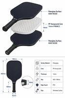 Raquettes de pickleball personnalisables pour adultes, noyau en nid d'abeille, fibre de verre durable, polyvalentes, pour le sport, le divertissement et l'entraînement, approuvées par l'USAPA