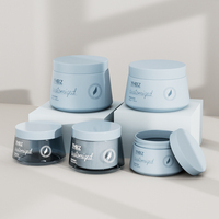 Pots à Crème Vert Mat Écologiques en Plastique PET pour Cheveux et Corps 150ml 250ml 350ml 500ml à Large Ouverture pour Soins de la Peau
