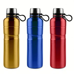 Bouteille d'eau isotherme portable en acier inoxydable de 500 ml à double paroi pour enfants avec poignée en silicone – Isolation thermique 12-24 heures - Product Image 1