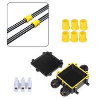 Caja de Conexiones de Cable Impermeable de 3 Vías M686-Y, Grado IP68, Tipo Y, Cubierta de Plástico PC Anti-Ultravioleta para Conexiones de Cable en Exteriores