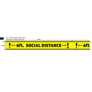 Jokez 'n' Prankz, Broma Moderna, Regalo Novedoso, Rollo de Cinta de Distancia Social de 60 Pies, Plástico, Certificado EN71, Modelo 315H/60 Cube - Product Image 3