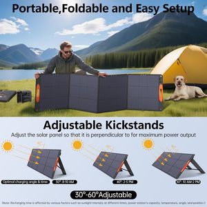 400W Foldable Monocrystalline <b>Silicon</b> 23% Efficiency TUV Certified IP68 <b>Waterproof</b> Portable Solar Charger Compatible Power - Product Image 4