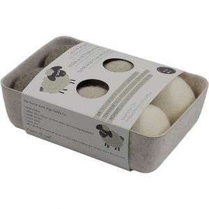 Boules de dessiccateur de feutre de laine organique écologiques de vente chaude boule blanche grise pour la taille de nettoyage de blanchisserie 7cm - Product Image 1
