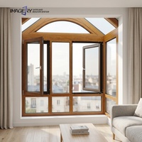 Ventana Abatible de Aluminio con Rotura de Puente Térmico, Triple Acristalamiento, Insonorizada y con Mosquitera para Casa, Directo de Fábrica en China
