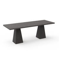 Table à manger en bois massif noir de style Wabi-Sabi, design moderne rectangulaire long multifonctionnel, meubles de maison assemblés