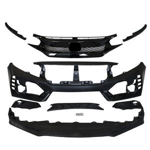 วัสดุ PP สีดำที่ไม่ได้ทาสี <span class=keywords><strong>TYPE</strong></span>-<span class=keywords><strong>R</strong></span> กันชนหน้าสำหรับ HONDA <span class=keywords><strong>CIVIC</strong></span> 2016-2020 - Product Image 3