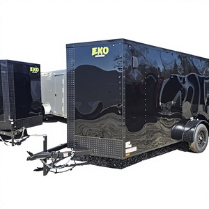 รถพ่วงบรรทุกแบบปิด EKO 6X12 เพลาเดียว รับน้ำหนักได้ 2001-3000 กก. ภายนอกหุ้มไวนิลสีดำ - Product Image 1