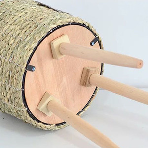 Straw woven flower <b>baskets</b>, woven flower pots with legs, flower stands, living room and balcony decorations, simple European - Product Image 3