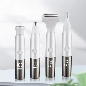 4in1 Có Thể Sạc Lại Phụ Nữ Tóc Loại Bỏ Máy Cạo Lông Mày Mặt Cơ Thể Bikini Tóc Tông Đơ Điện Máy Cạo Râu Cho Phụ Nữ