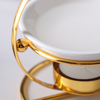 Lampe d'aromathérapie en céramique et métal, diffuseur d'huiles essentielles et de bougies, design panier de fleurs doré, articles religieux