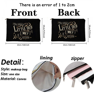Sac de maquillage personnalisé avec motif « Who's Afraid of Little Old Me », sac de rangement de voyage pour articles de toilette, pochette cosmétique pour enterrement de vie de jeune fille - Product Image 2