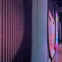 Panneau d'écran LED transparent en maille P15.6 DIP, luminosité >10000 Nits, pour extérieur, avec animation et graphiques SDK