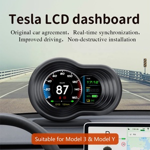 Alarmes de voiture affichage tête haute modèle <span class=keywords><strong>3</strong></span> modèle Y <span class=keywords><strong>HUD</strong></span> T9 LCD smart ECU lecteur de code de données compteur de vitesse pour voitures <span class=keywords><strong>Tesla</strong></span> - Product Image 2