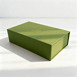 กล่องของขวัญปิดด้วยแม่เหล็ก กระดาษเนื้อสัมผัสสีเขียว - Product Image 3