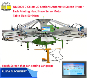 Máquina Automática de Serigrafía para Camisetas, 9 Colores, Impresión de Logotipos en Tela - Product Image 1