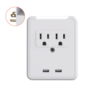 Adaptador de Enchufe EE. UU. 2 <span class=keywords><strong>Tomas</strong></span>, 2 USB 2.1A, Protección Contra Sobretensiones de 300J, 15A 125V 1875W - Product Image 1