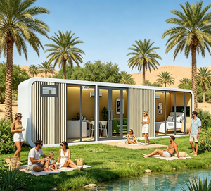 Cabane Apple personnalisée et élégante avec balcon pour complexe de loisirs et villa de vacances privée - Product Image 1