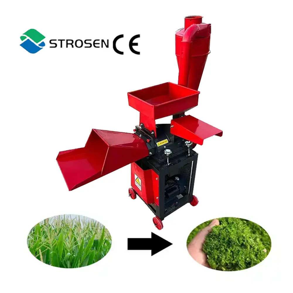 Mini Straw Grinder Poultry Animal Cattle Feed Crusher Silage Chopper Hay Feed Husk Cutting Machine