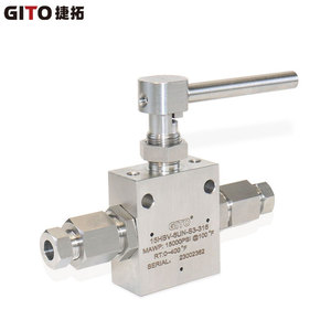 Válvula de Bola de Alta Presión GITO 316 de Acero Inoxidable, 15000 PSI, Interfaz de Media Alta Presión, Diseño Recto de 9/16, Bidireccional - Product Image 1