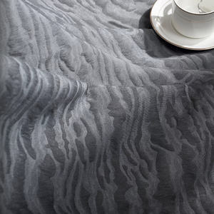 터키 좋은 품질 우아한 회색 커튼 패브릭 자카드 얇은 명주 그물 준비가 만든 깎아 지른 커튼 - Product Image 4