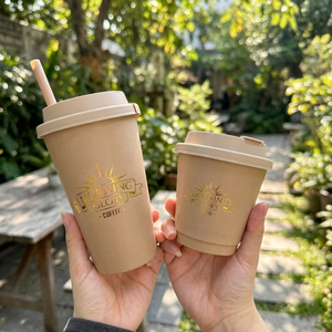 แก้วกาแฟกระดาษย่อยสลายได้แบบกำหนดเอง แก้วกาแฟกระดาษแบบผนังเดี่ยวและผนังคู่ พร้อมฝาปิด - Product Image 1