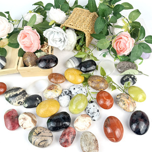 Factory Wholesale Natural Healing Crystals Craft Polished Mixed Material Yellow <strong>Jade</strong> Palm <strong>Stone</strong> for Fengshui Decoration - Product Image 1