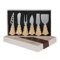 Couteau à fromage en forme de sapin de Noël avec manche en bois, coupe-beurre en acier inoxydable dans un coffret cadeau, personnalisable par gravure laser