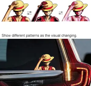 Toptan su geçirmez 3D Anime karikatür hareket çıkartmalar tek parça Luffy karakter plastikten yapılmış