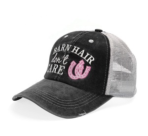 Barn Hair Don Not Care Baseball Hat Femmes Tous Les Jours <span class=keywords><strong>Bad</strong></span> Hair Day Maman Femmes Broderie Réglable Baseball Queue De Cheval Cross Hat - Product Image 1