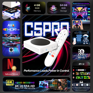 C5PRO Android TV Box 4GB RAM 64GB ROM Procesador de cuatro núcleos H618 8K Ultra HD Wi-Fi 6 Android 12.0 - Product Image 1