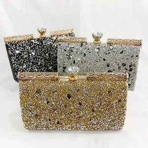 Luxury Design Diamond Clutch Bag Evening Purse with Fashion Rhinestones Chain Sling Wedding Bags for Ladies