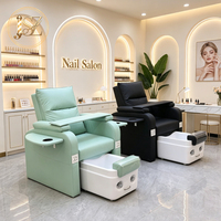 Vente en gros de mobilier et d'équipements pour salons de manucure, fauteuils de pédicure électriques inclinables noirs de luxe pour techniciennes en ongles