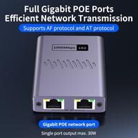 Penjualan terlaris aktif 1000Mbps 1 in 2 Out Port PoE jaringan Extender RJ45 jaringan Switch Extender untuk IP kamera PoE Switch