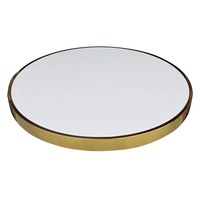 Table à manger ronde exquise de haute qualité avec dessus de table en porcelaine Riprap et base de table en acier inoxydable titane or