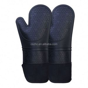 Extra Long Professional Heat Resistant <b>Silicone</b> Mitt Kitchen Cooking Pot Holders <b>Silicone</b> Oven Mitt with Quilted Liner - Product Image 5