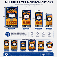Billets de loterie à gratter personnalisés, cartes à gratter et à gagner en papier avec plusieurs zones de récompenses pour les événements promotionnels et les tombolas