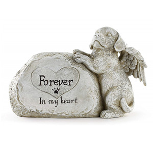 Statue de chien de jardin en résine, 10x6 pouces, dormir dans My Heart, ange, jouet animaux domestiques - Product Image 1