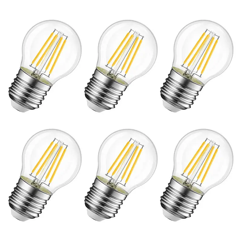 Bombillas de filamento LED E27 Vintage, Base de tornillo G45, Bombilla Edison Retro de 220V, 2W, 4W, 6W, reemplazo de lámpara incandescente de 20W-60W, 10 Uds.