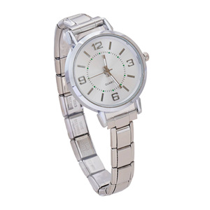 Montre à quartz unisexe en acier inoxydable, bracelet en alliage de 9 mm d'épaisseur, cadran rond, style simple, montre bracelet - Product Image 3