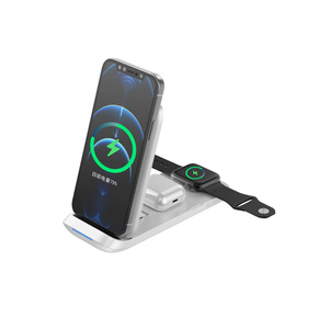 Montre de téléphone portable pliable 3 en 1 Support de charge multifonction Chargeur sans fil pour iPhones Montre <span class=keywords><strong>Airpods</strong></span> - Product Image 4