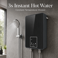Chauffe-eau électrique instantané sans réservoir 220V IPX4 étanche avec télécommande 3500W élément chauffant en acier inoxydable pour usage domestique