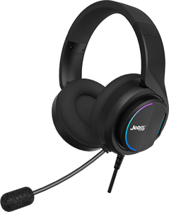 JEDEL ชุดหูฟังสำหรับเล่นเกมแบบมีสายพร้อมไมโครโฟนตัดเสียงรบกวนแบบมีไฟ RGB หูฟังแบบครอบหูสำหรับพีซีแล็ปท็อปเกมเมอร์ - Product Image 3
