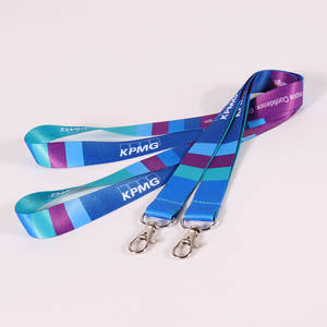 الأزياء غرزة الجملة سلسلة مفاتيح مخصصة جودة الأزرق ID بطاقة الرقبة الحبل مع شعار - Product Image 4