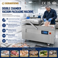 Máquina de Envasado al Vacío Industrial de Doble Cámara 400/500/600mm con Sellado OEM y Inyección de Gas para Procesamiento de Carne, Mariscos y Alimentos Congelados